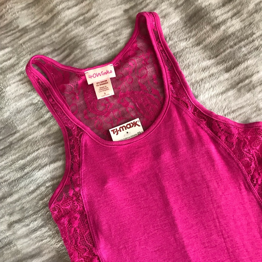NWT Lacy Pink Tank Top